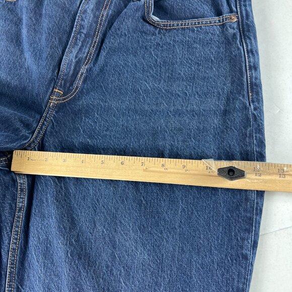 Abercrombie Fitch Jeans Womens 32x27* High Rise Loose Blue Raw Hem Denim Tag 31S - Picture 14 of 16